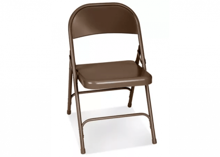 Brown Metal Folding Chair